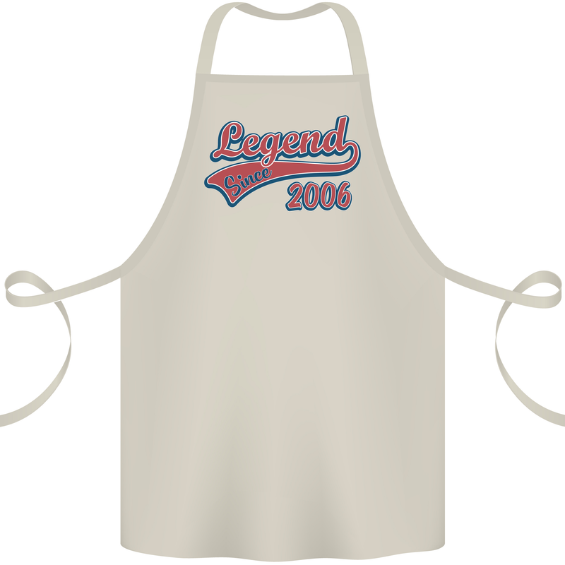 Legend Since 17th Birthday 2006 Cotton Apron 100% Organic Natural