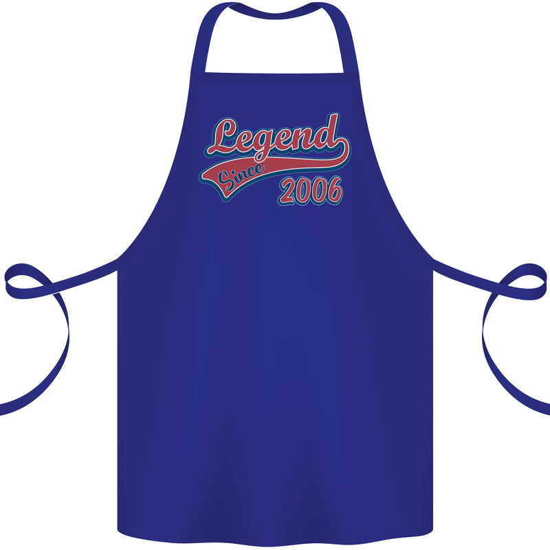 Legend Since 17th Birthday 2006 Cotton Apron 100% Organic Royal Blue