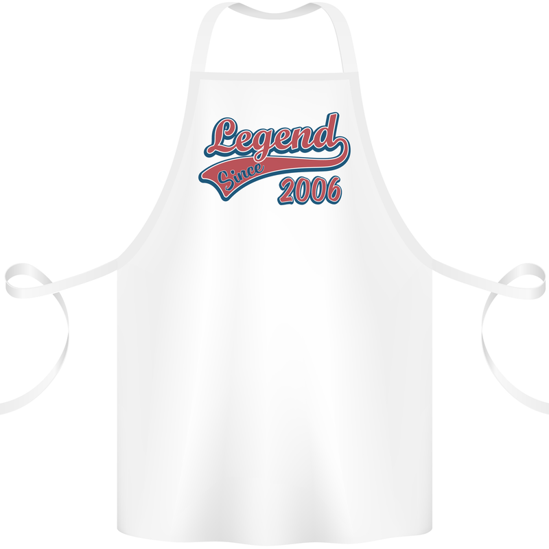 Legend Since 17th Birthday 2006 Cotton Apron 100% Organic White