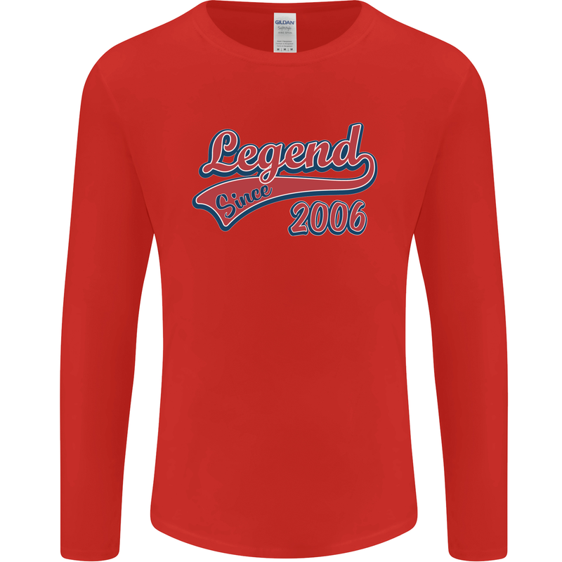 Legend Since 17th Birthday 2006 Mens Long Sleeve T-Shirt Red