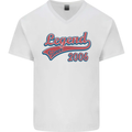 Legend Since 17th Birthday 2006 Mens V-Neck Cotton T-Shirt White