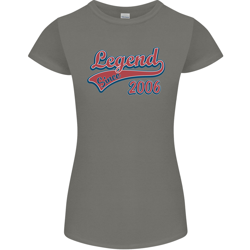Legend Since 17th Birthday 2006 Womens Petite Cut T-Shirt Charcoal