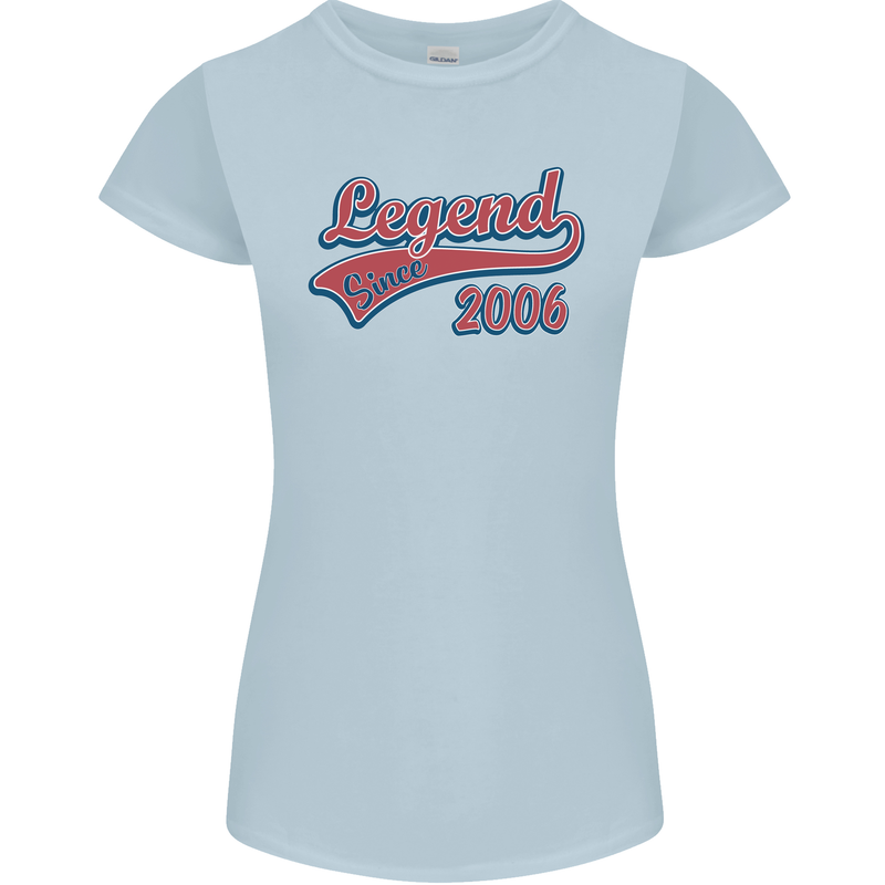 Legend Since 17th Birthday 2006 Womens Petite Cut T-Shirt Light Blue