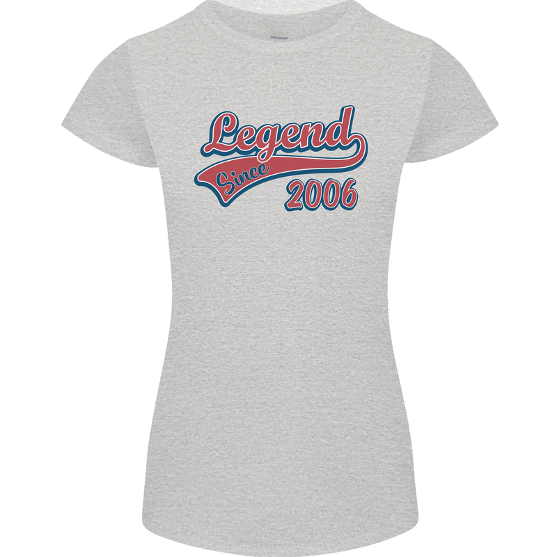 Legend Since 17th Birthday 2006 Womens Petite Cut T-Shirt Sports Grey