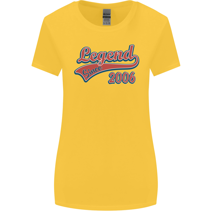 Legend Since 17th Birthday 2006 Womens Wider Cut T-Shirt Yellow