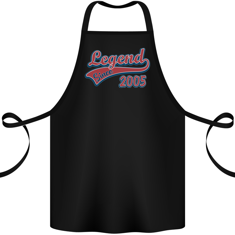 Legend Since 18th Birthday 2005 Cotton Apron 100% Organic Black