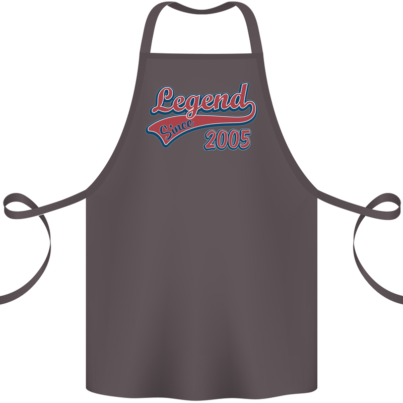 Legend Since 18th Birthday 2005 Cotton Apron 100% Organic Dark Grey