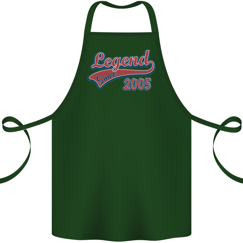 Legend Since 18th Birthday 2005 Cotton Apron 100% Organic Forest Green