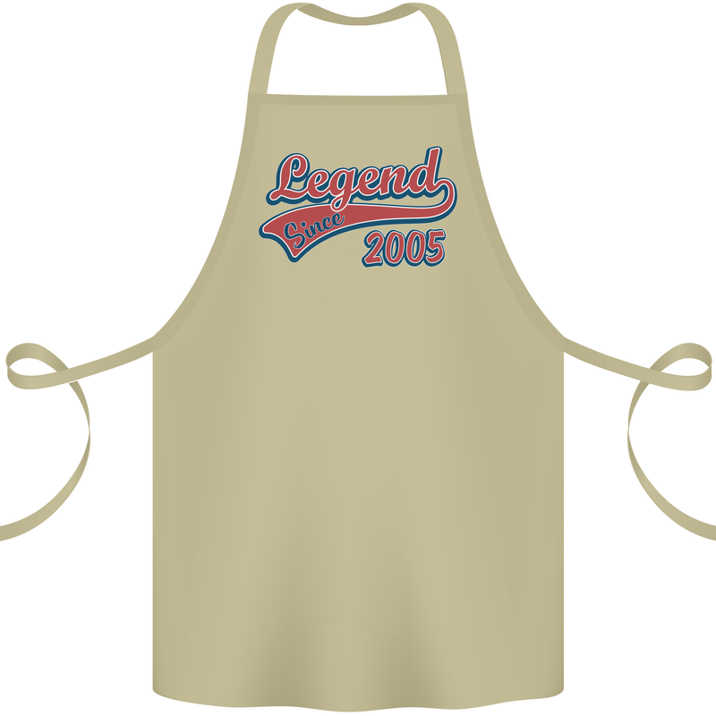 Legend Since 18th Birthday 2005 Cotton Apron 100% Organic Khaki