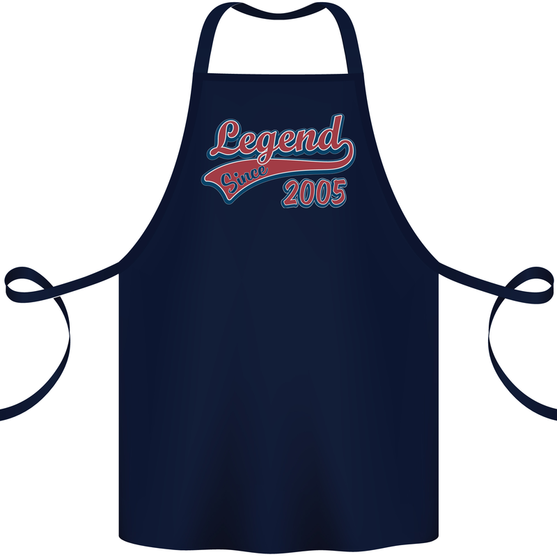 Legend Since 18th Birthday 2005 Cotton Apron 100% Organic Navy Blue