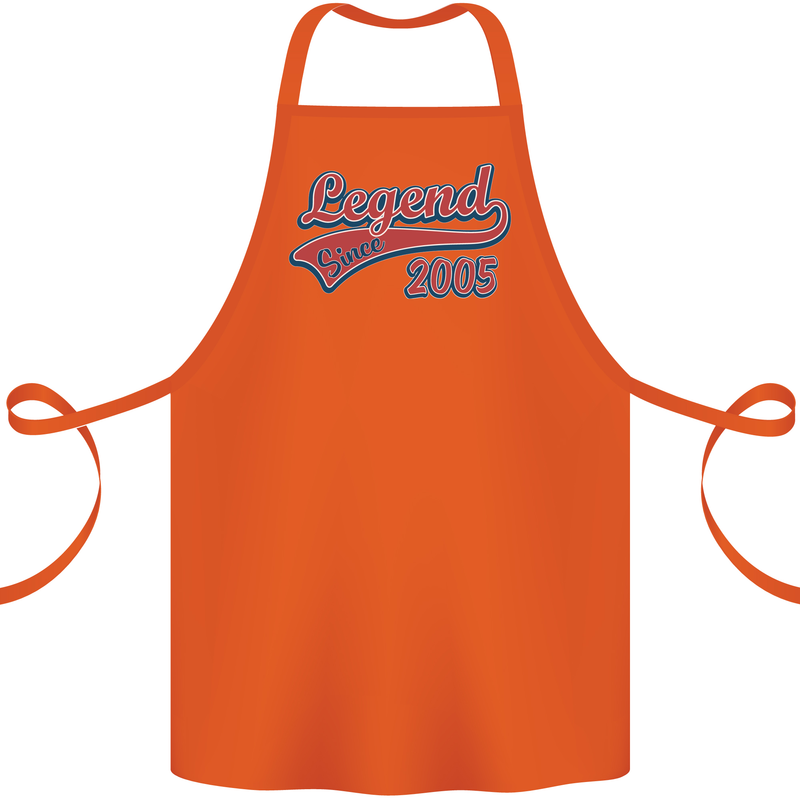 Legend Since 18th Birthday 2005 Cotton Apron 100% Organic Orange