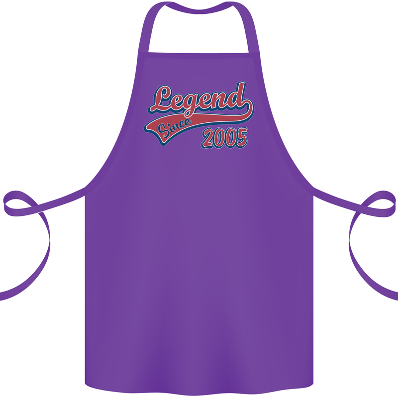 Legend Since 18th Birthday 2005 Cotton Apron 100% Organic Purple