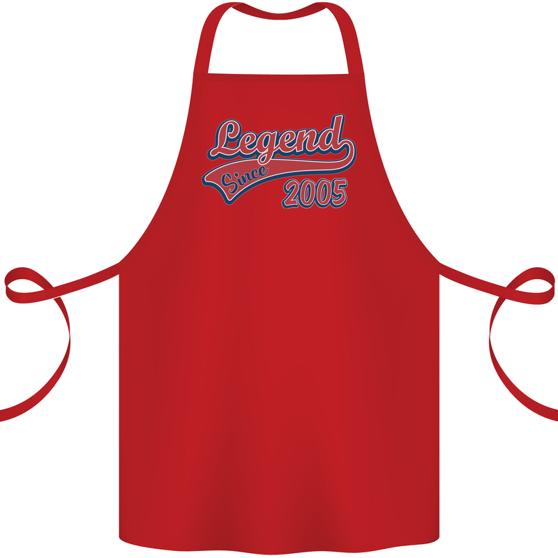 Legend Since 18th Birthday 2005 Cotton Apron 100% Organic Red