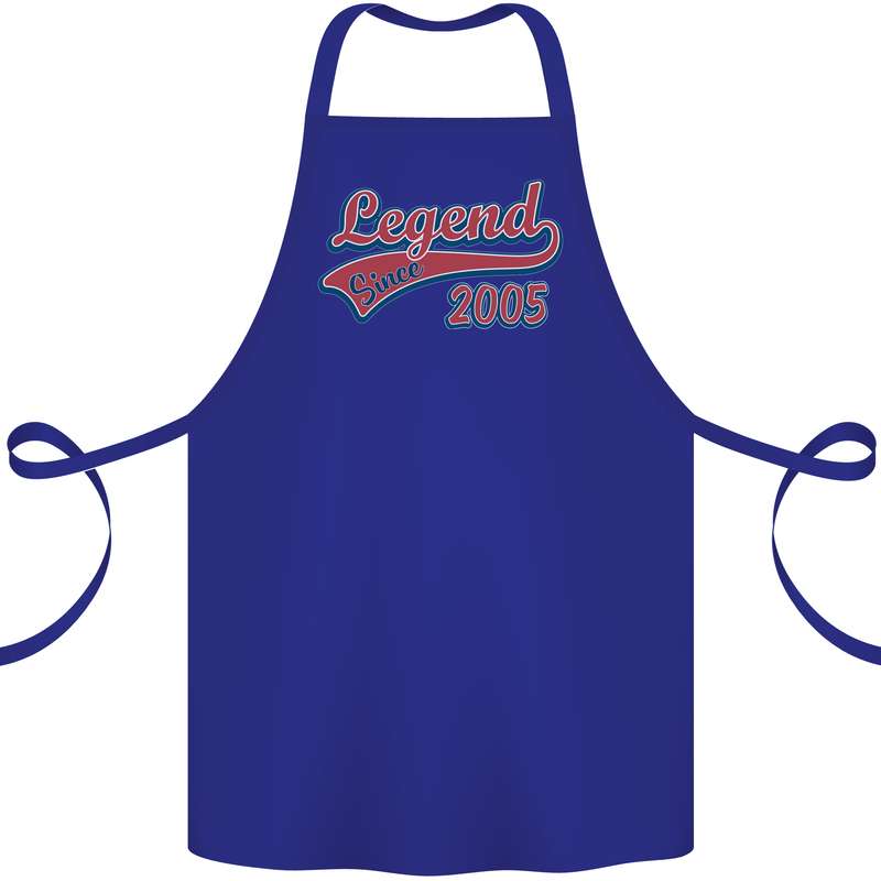 Legend Since 18th Birthday 2005 Cotton Apron 100% Organic Royal Blue