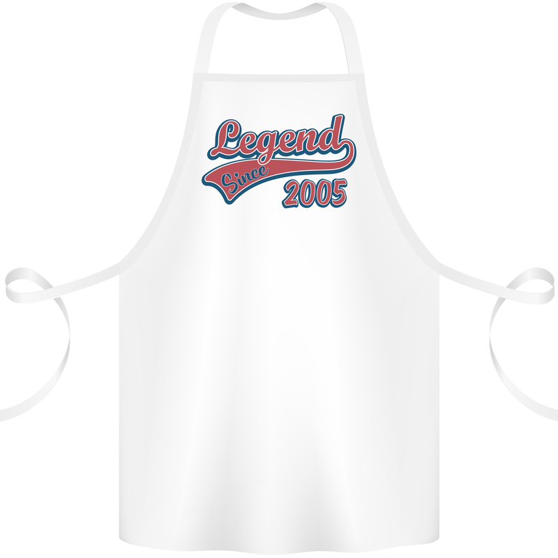 Legend Since 18th Birthday 2005 Cotton Apron 100% Organic White