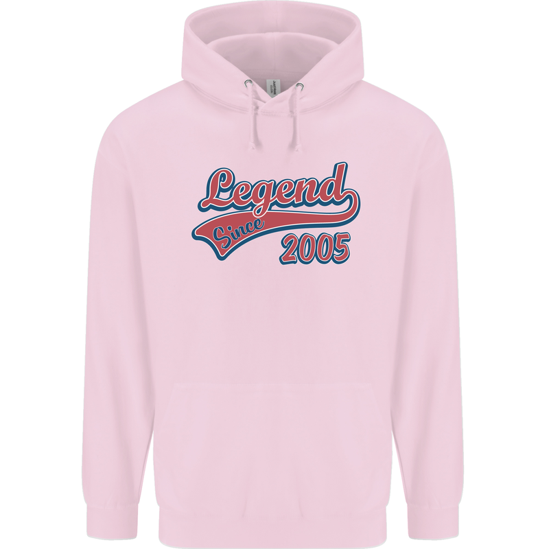 Legend Since 18th Birthday 2005 Mens 80% Cotton Hoodie Light Pink