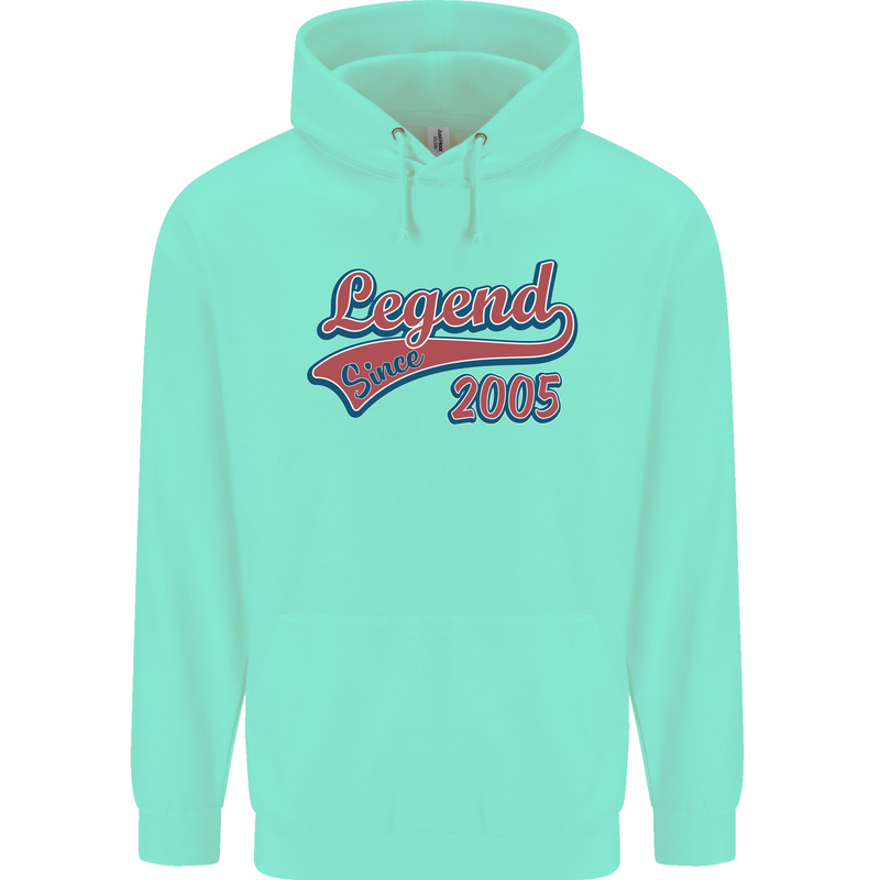 Legend Since 18th Birthday 2005 Mens 80% Cotton Hoodie Peppermint