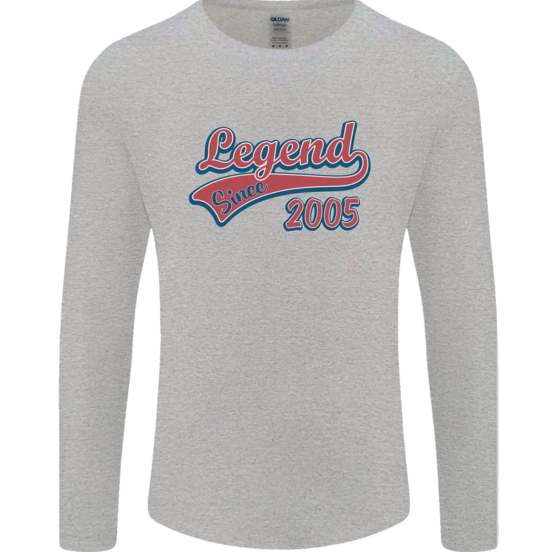 Legend Since 18th Birthday 2005 Mens Long Sleeve T-Shirt Sports Grey
