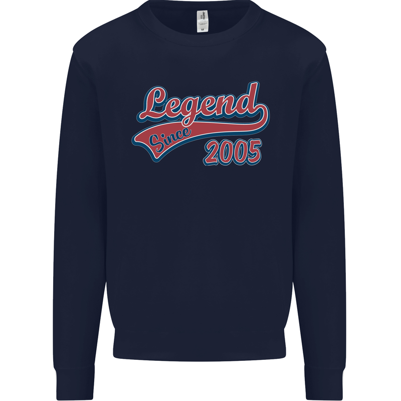 Legend Since 18th Birthday 2005 Mens Sweatshirt Jumper Navy Blue