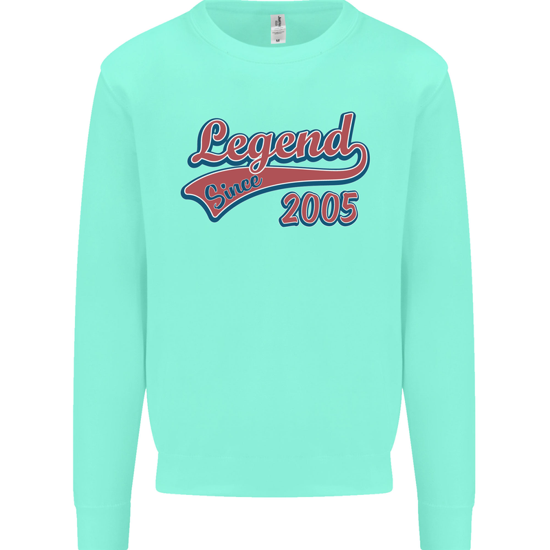 Legend Since 18th Birthday 2005 Mens Sweatshirt Jumper Peppermint