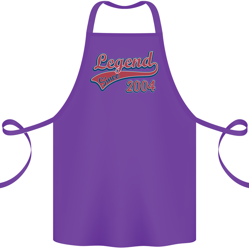 Legend Since 19th Birthday 2004 Cotton Apron 100% Organic Purple