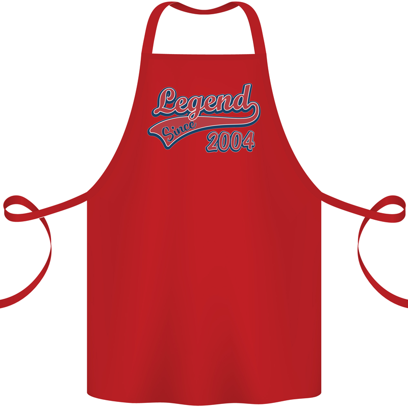 Legend Since 19th Birthday 2004 Cotton Apron 100% Organic Red