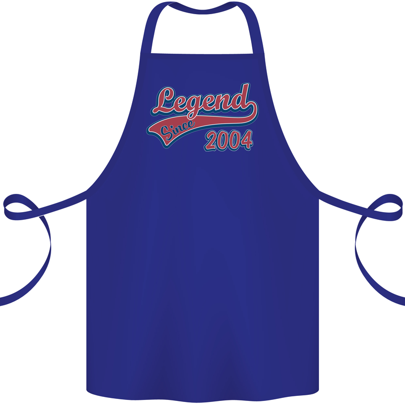 Legend Since 19th Birthday 2004 Cotton Apron 100% Organic Royal Blue