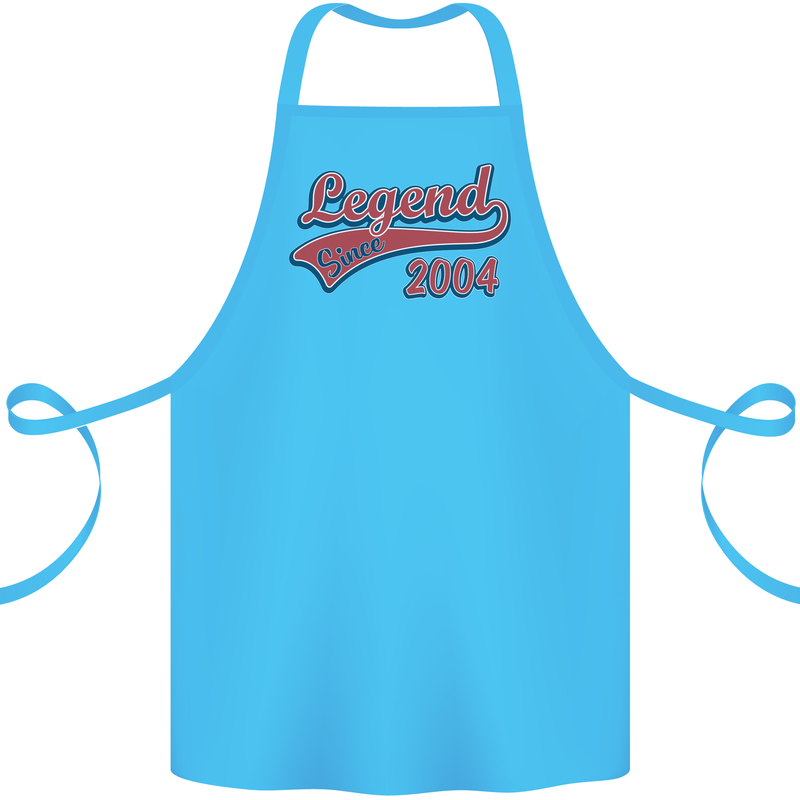 Legend Since 19th Birthday 2004 Cotton Apron 100% Organic Turquoise