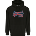 Legend Since 19th Birthday 2004 Mens 80% Cotton Hoodie Black