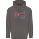 Legend Since 19th Birthday 2004 Mens 80% Cotton Hoodie Charcoal
