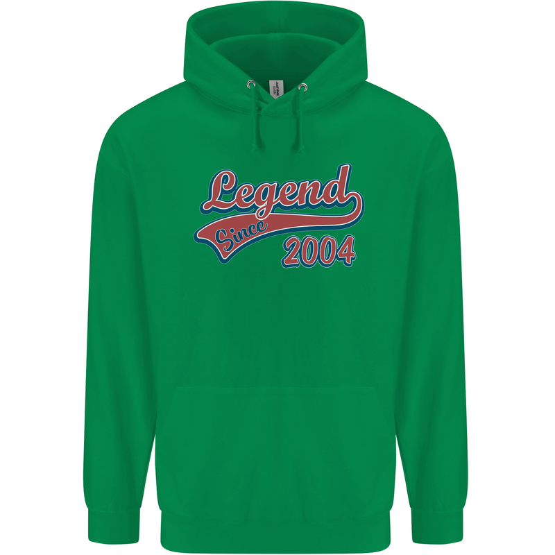 Legend Since 19th Birthday 2004 Mens 80% Cotton Hoodie Irish Green