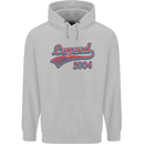 Legend Since 19th Birthday 2004 Mens 80% Cotton Hoodie Sports Grey