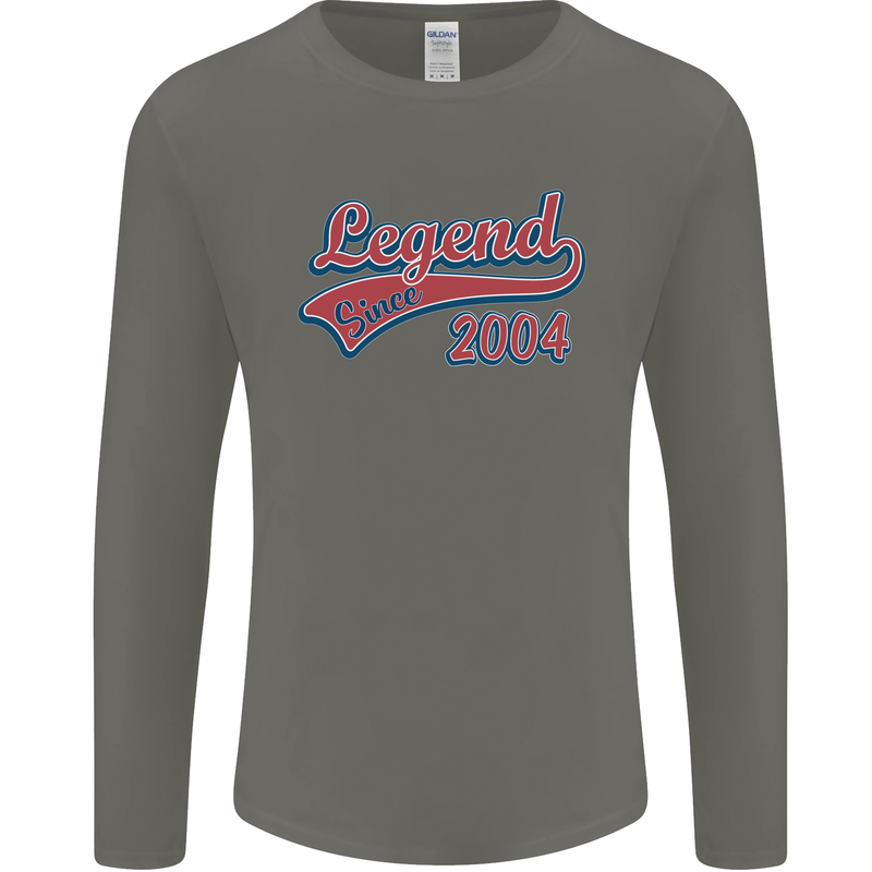 Legend Since 19th Birthday 2004 Mens Long Sleeve T-Shirt Charcoal