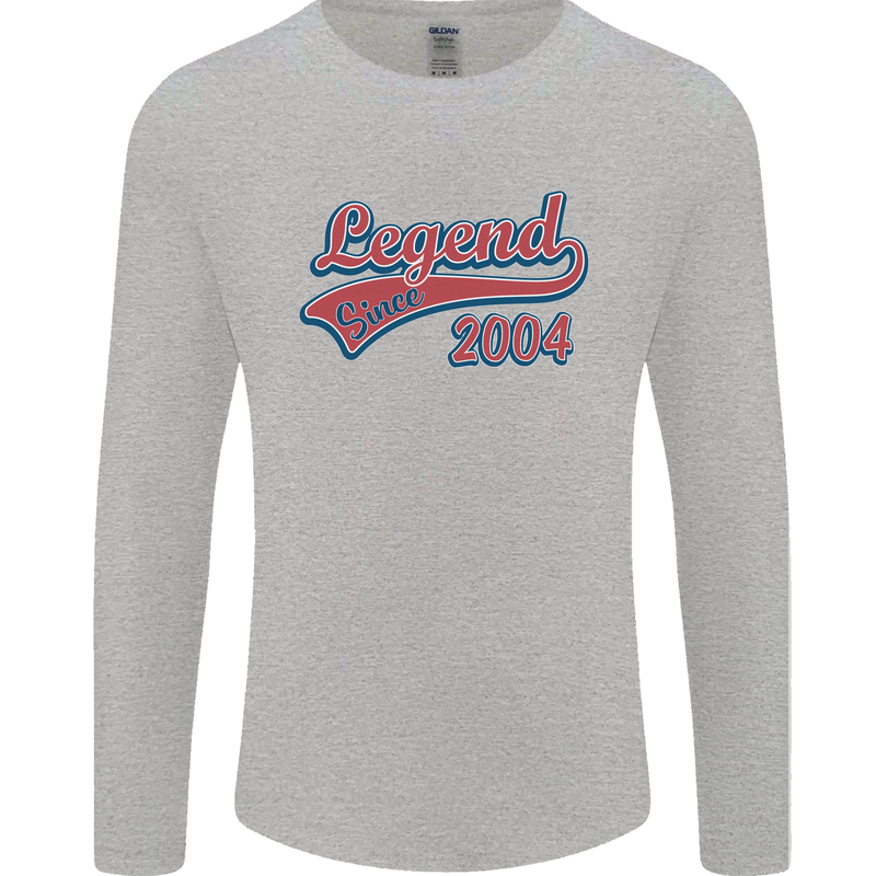 Legend Since 19th Birthday 2004 Mens Long Sleeve T-Shirt Sports Grey