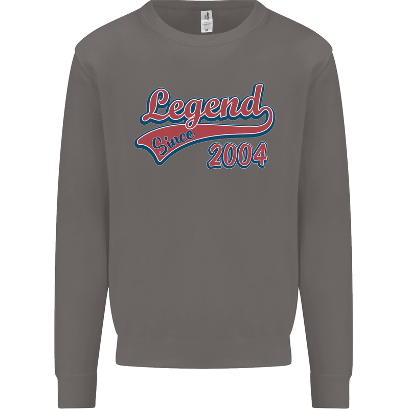Legend Since 19th Birthday 2004 Mens Sweatshirt Jumper Charcoal
