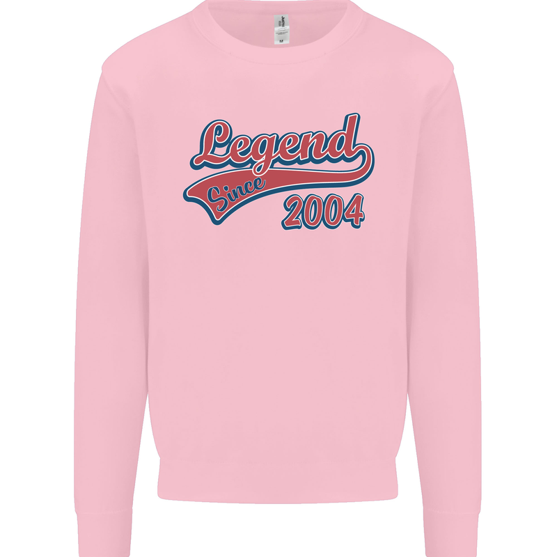 Legend Since 19th Birthday 2004 Mens Sweatshirt Jumper Light Pink
