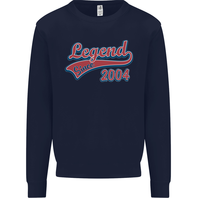 Legend Since 19th Birthday 2004 Mens Sweatshirt Jumper Navy Blue