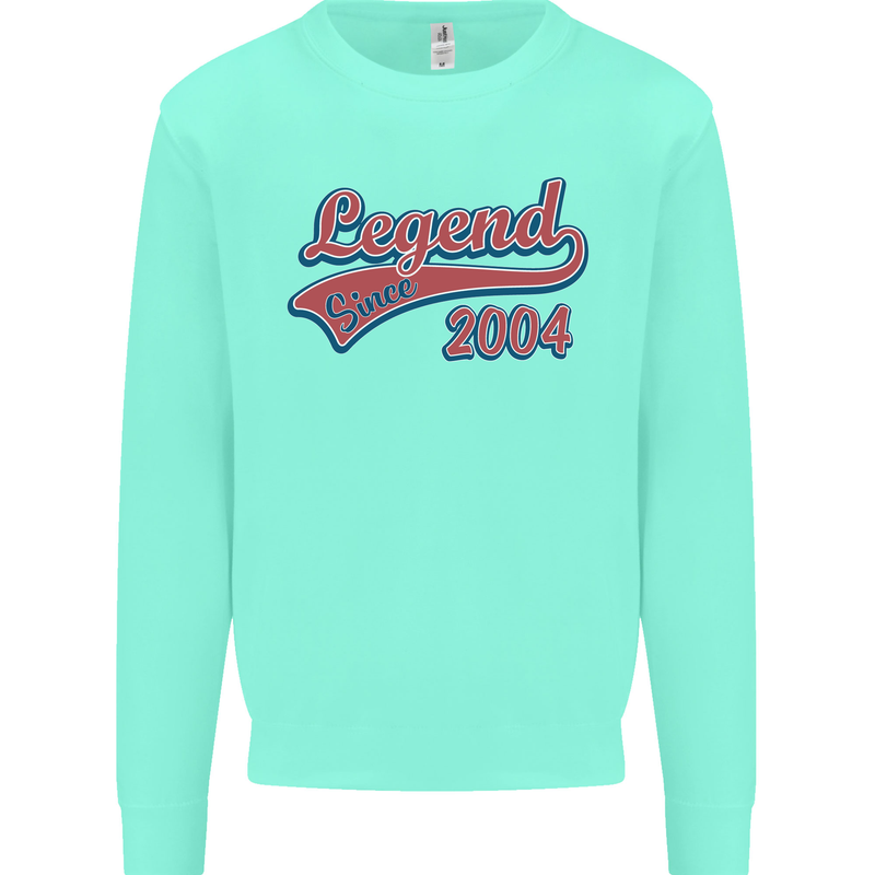 Legend Since 19th Birthday 2004 Mens Sweatshirt Jumper Peppermint