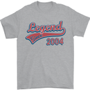 Legend Since 19th Birthday 2004 Mens T-Shirt 100% Cotton Sports Grey