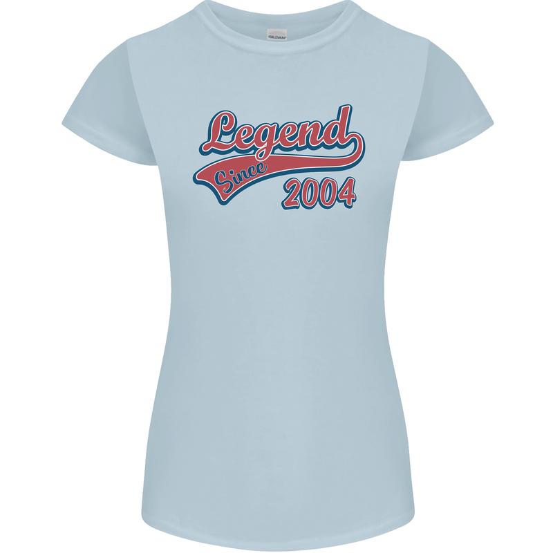 Legend Since 19th Birthday 2004 Womens Petite Cut T-Shirt Light Blue