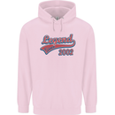 Legend Since 21st Birthday 2002 Mens 80% Cotton Hoodie Light Pink