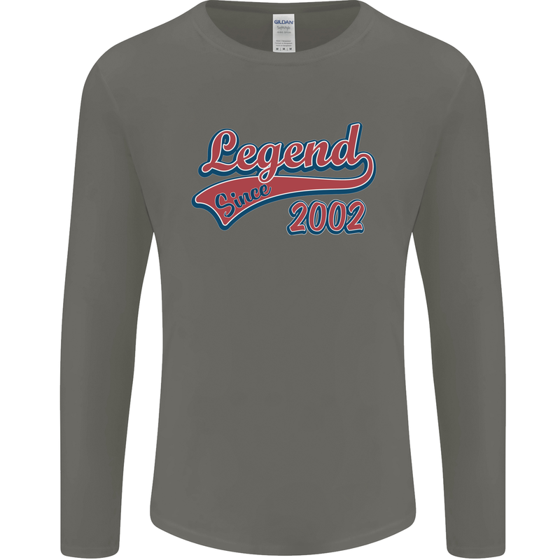 Legend Since 21st Birthday 2002 Mens Long Sleeve T-Shirt Charcoal