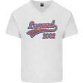 Legend Since 21st Birthday 2002 Mens V-Neck Cotton T-Shirt White