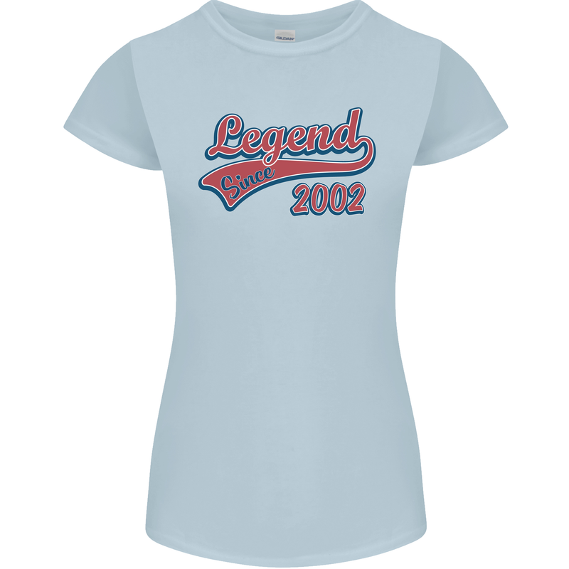 Legend Since 21st Birthday 2002 Womens Petite Cut T-Shirt Light Blue
