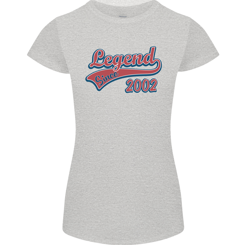 Legend Since 21st Birthday 2002 Womens Petite Cut T-Shirt Sports Grey