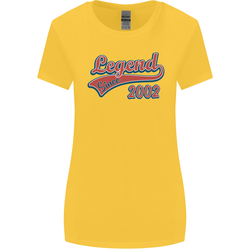 Legend Since 21st Birthday 2002 Womens Wider Cut T-Shirt Yellow