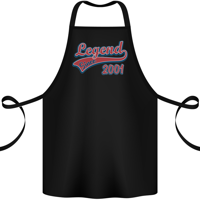 Legend Since 22nd Birthday 2001 Cotton Apron 100% Organic Black