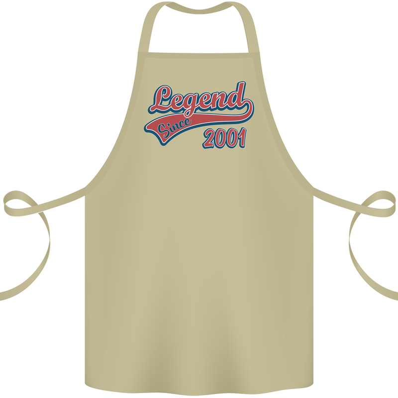 Legend Since 22nd Birthday 2001 Cotton Apron 100% Organic Khaki