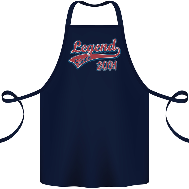 Legend Since 22nd Birthday 2001 Cotton Apron 100% Organic Navy Blue