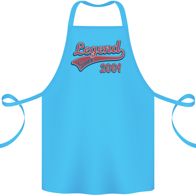 Legend Since 22nd Birthday 2001 Cotton Apron 100% Organic Turquoise